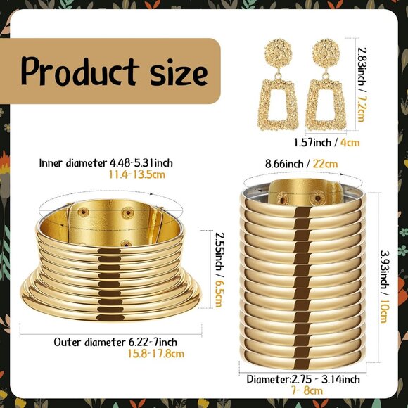 African Vintage Jewelry Gold Full Body Chain Set for Women Cosplay Costume - Picture 4 of 7